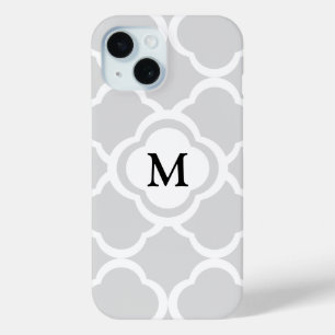 Coque Case-Mate iPhone Élégant Motif gris monogramme