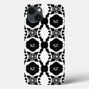 Case-Mate iPhone Case Élégant motif monogramme noir et blanc