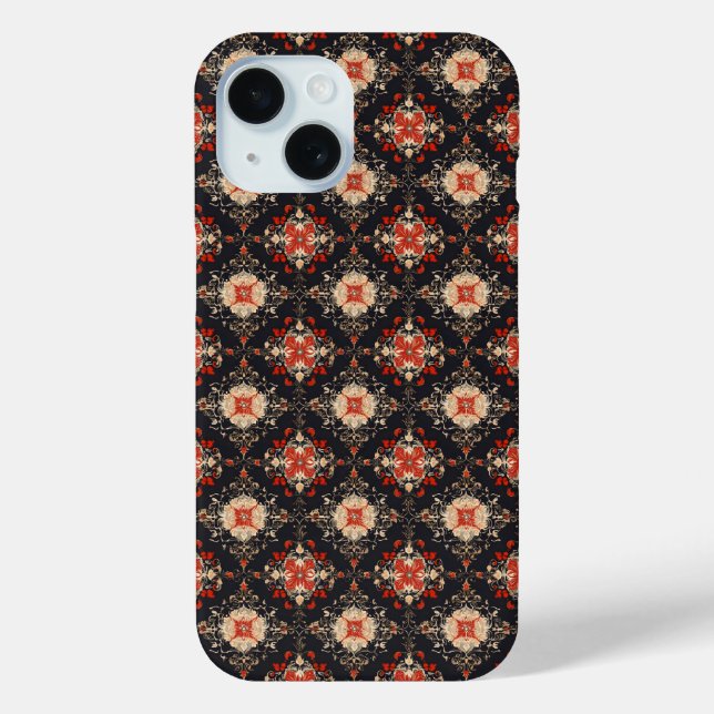 Coques Case-Mate iPhone Élégant Motif persan doré (Verso)