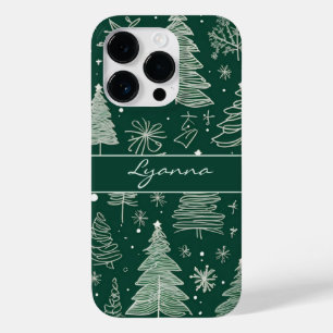 Coque Case-Mate iPhone Élégant Noël Arbre de Noël Ligne de Vacances Motif