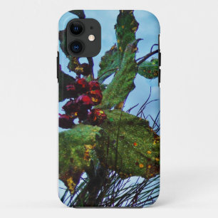 Coques Pour iPhone Élégant Noël Holly, ciel bleu