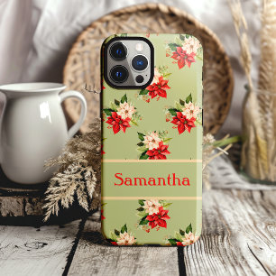 Coque Case-Mate iPhone Élégant Noël Poinsettia Botanique Floral