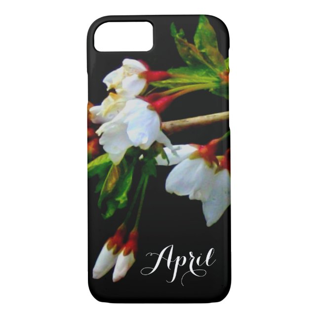 Coques Case-Mate iPhone Élégant noir blanc fleuri blanc Blossom (Dos)