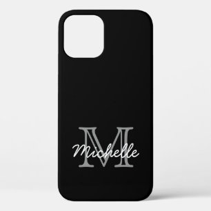 Case-Mate iPhone Case Élégant Noir Blanc Manipulé Moderne Monogramme