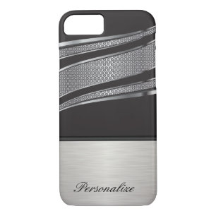 Coque Case-Mate Pour iPhone Elégant noir et argent Chrome Mesh