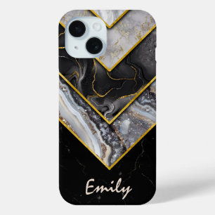 Coque Case-Mate iPhone Elégant noir gris unique géométrique