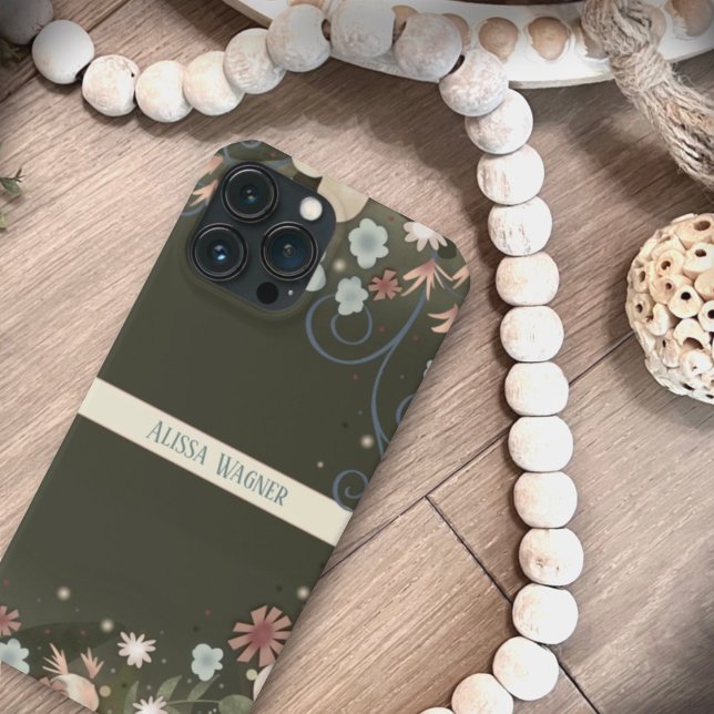 Coques Case-Mate iPhone Elégant nom de la Personnaliser Florale Trendy Pre (Créateur téléchargé)