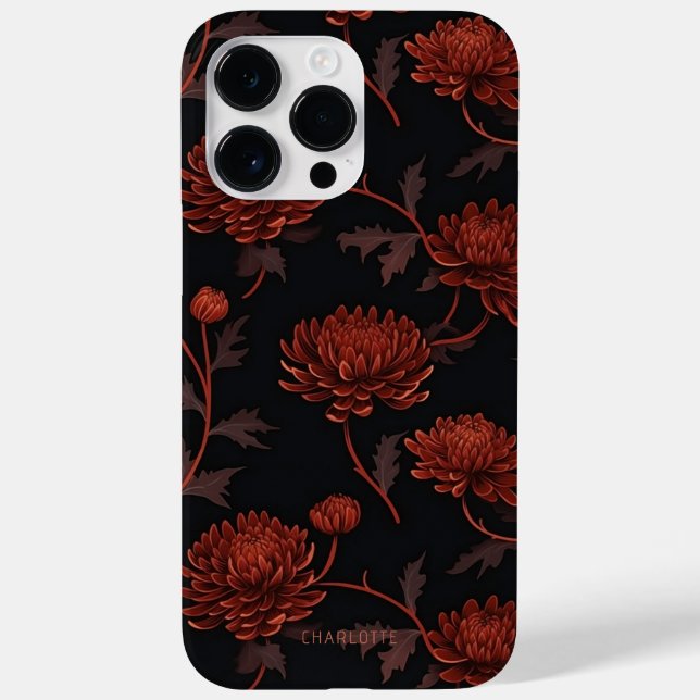 Coques Case-Mate iPhone Élégant nom floral botanique personnalisé (Verso)