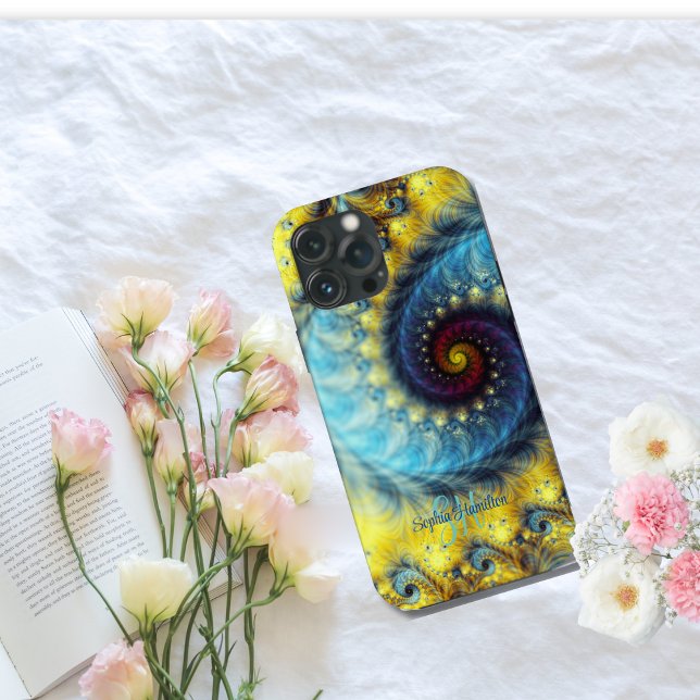 Coques Case-Mate iPhone Élégant nom fractionné Abstrait de la spirale Mono (Créateur téléchargé)