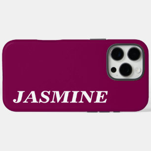 COQUE iPhone 16 PRO MAX ÉLÉGANT NOM PERSONNALISÉ MODERNE COULEUR VIN UNIE