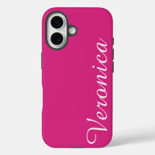 Coque Pour iPhone 16 Élégant Nom Personnalisé Rose Chaud Féminin