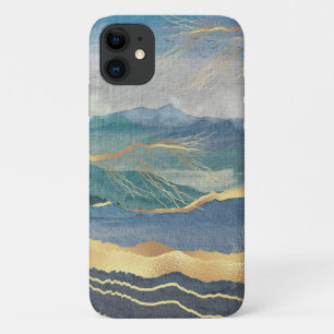 Case-Mate iPhone Case Elégant or bleu paysage Art