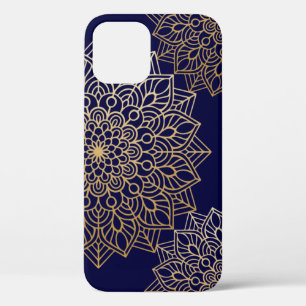 Case-Mate iPhone Case Elégant or et Motif bleu Mandala