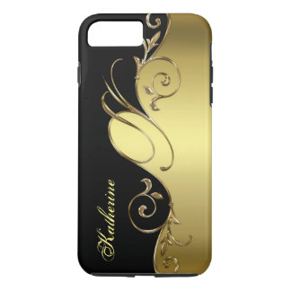 Coque Case-Mate Pour iPhone Élégant or et noir iPhone Monogramme