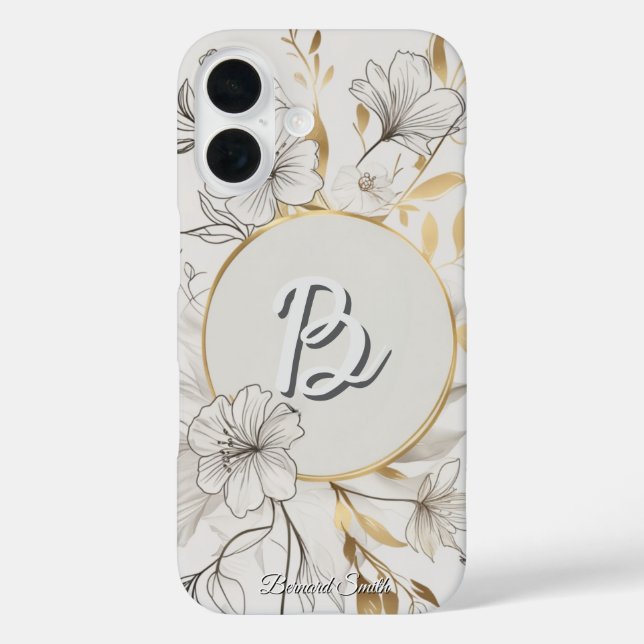 Coques Case-Mate iPhone Élégant or floral | Design botanique chic (Verso)