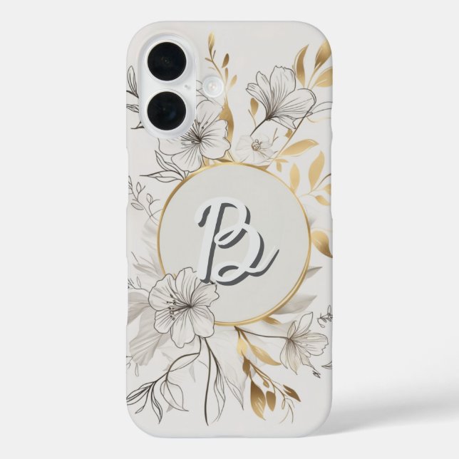 Coques Case-Mate iPhone Élégant or floral | Design botanique chic (Verso)
