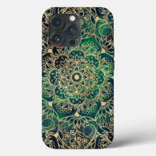 Case-Mate iPhone Case Elégant or Mandala Floral Vert bleu