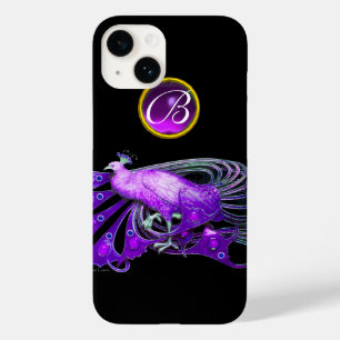 COQUE Case-Mate iPhone ÉLÉGANT PAPIER EN PURPLE, MONOGRAMME AMÉTHYSTE