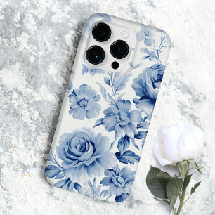 Coque Case-Mate iPhone Elégant Pastel Blue Watercolor Roses