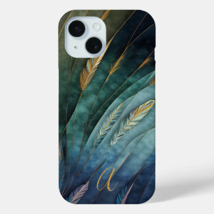 Coque Case-Mate iPhone Élégant Peacock Plumes Classy Or Monogrammé