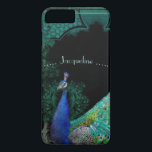 Coque Case-Mate iPhone Elégant Peacock w Scrolls Concepteur personnalisé<br><div class="desc">Cette conception présente une vue latérale d'un oiseau paon avec des plumes de queue étalées et élégantes. Beau, classe, vintage style fait un magnifique design pour un design branché. Une disposition de texte moderne et incurvée fait une étonnante marque de mode design. Une image vraiment féminine pour votre reine !...</div>