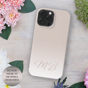Coque Case-Mate iPhone Élégant personnalisé Monogramme crème Beige Neutre