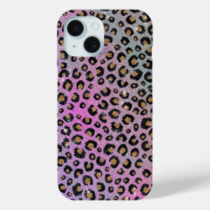 Coque Case-Mate iPhone Elegant Pink Blue Gold Glitter Black Leopard
