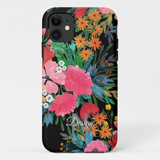 Coques Case-Mate iPhone Elegant Pink watercolor Floral Bouquet Design (Dos)