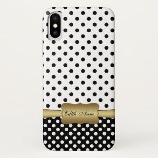 Case-Mate iPhone Case Élégant pois or Monogramme personnalisé 