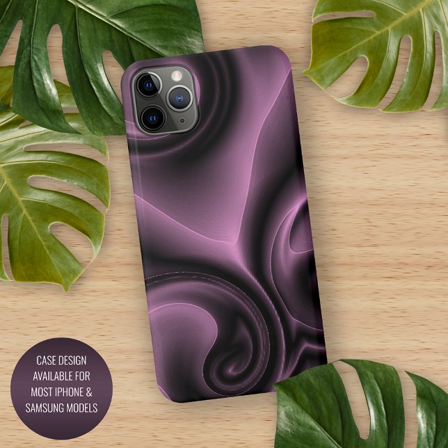 Coques Case-Mate iPhone Élégant Psychédélique Purple Swirls Motif (Créateur téléchargé)
