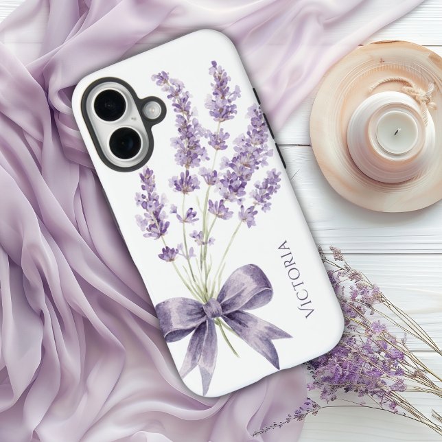 Coques Case-Mate iPhone Elegant Purple Vintage Ribbon Personalized (Créateur téléchargé)