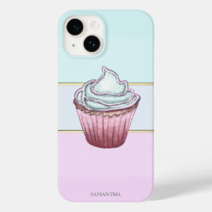 Coque Case-Mate iPhone Élégant rayé moderne, Cupcake