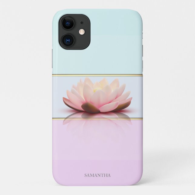 Coques Case-Mate iPhone Élégant rayé moderne, lotus ombré (Dos)