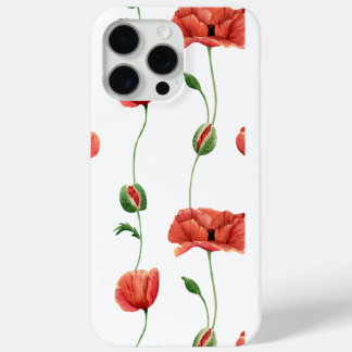 Coque Case-Mate iPhone Elegant Red Poppy Floral iPhone 15 Pro Max Case