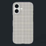 Coque Pour iPhone 16 Élégant Retro Grey En vichy Plaid Motif<br><div class="desc">Élégant Retro Grey En vichy Téléphone Motif</div>
