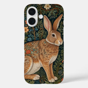 Coque Pour iPhone 16 Élégant retro lapin boisé boisé fleuri