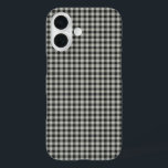 Coque Pour iPhone 16 Élégant Retro Noir et gris En vichy Plaid Motif<br><div class="desc">Élégant Boîtier téléphonique Retro Noir et Gris En vichy Plaid Motif</div>