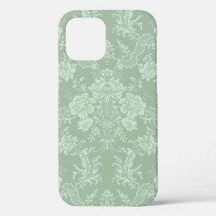 Case-Mate iPhone Case Élégant romantique chic floral vert Damask-Sage