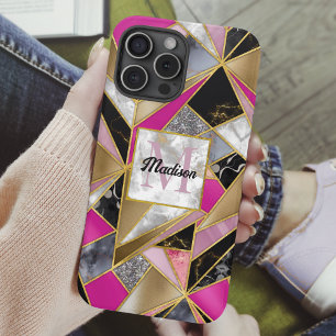 Coque iPhone 16 Pro Élégant rose abstrait