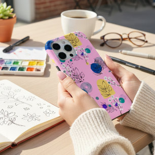 Coque Case-Mate iPhone Élégant rose Abstrait motif Floral Vintage