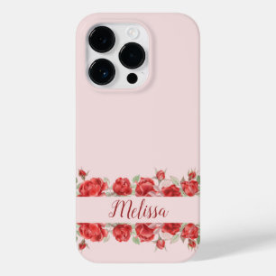 Coque Case-Mate iPhone Elégant Rose Aquarelle minimale Personnaliser le n