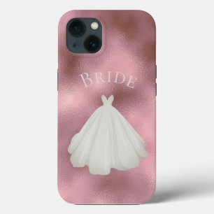 Case-Mate iPhone Case Élégant rose blanc mariée Gown Mariage de typograp