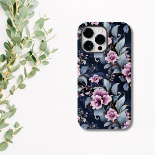 Coque Case-Mate iPhone Élégant rose et bleu orchidée florale