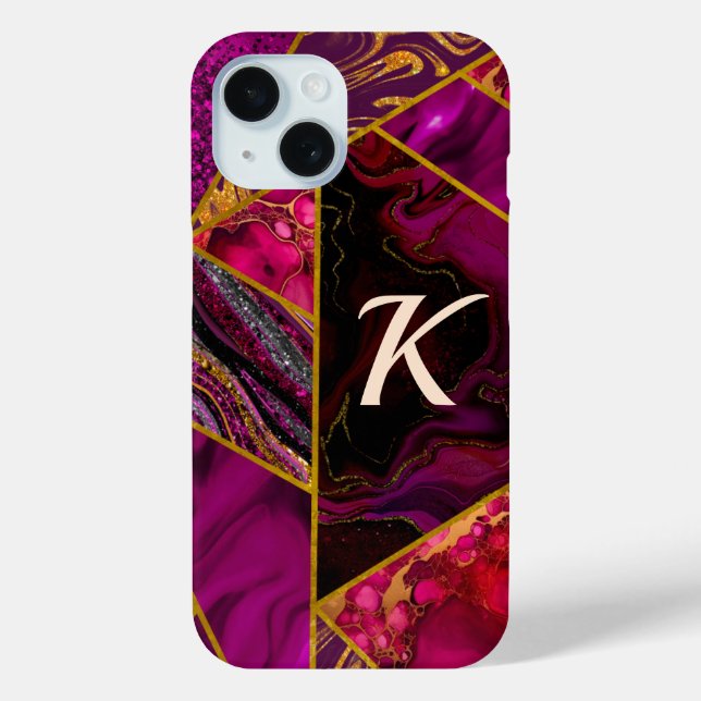 Coques Case-Mate iPhone Élégant rose or violet parties scintillant girly (Verso)