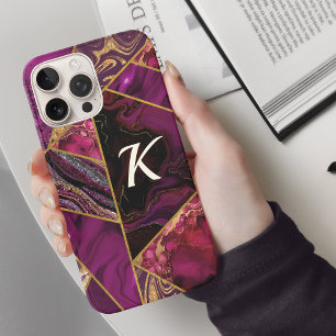Coque iPhone 16 Pro Élégant rose or violet parties scintillant girly