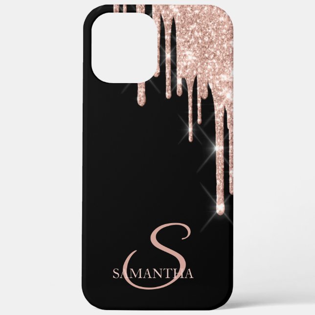 Coques Case-Mate iPhone Élégant Rose Parties scintillant or (Verso)
