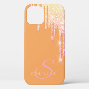 Case-Mate iPhone Case Élégant Rose Parties scintillant or disques orang
