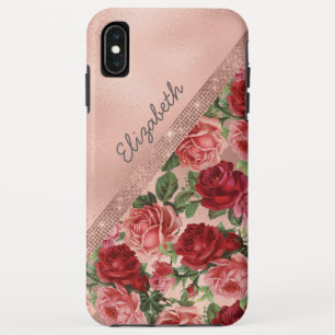 Case-Mate iPhone Case Élégant rose rose Vintage rose Roses Floral Monogr