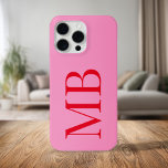 Coque Case-Mate iPhone Élégant rose rouge minimaliste Monogramme initial<br><div class="desc">Élégant rose rouge minimaliste coque iphone Monogramme initial</div>