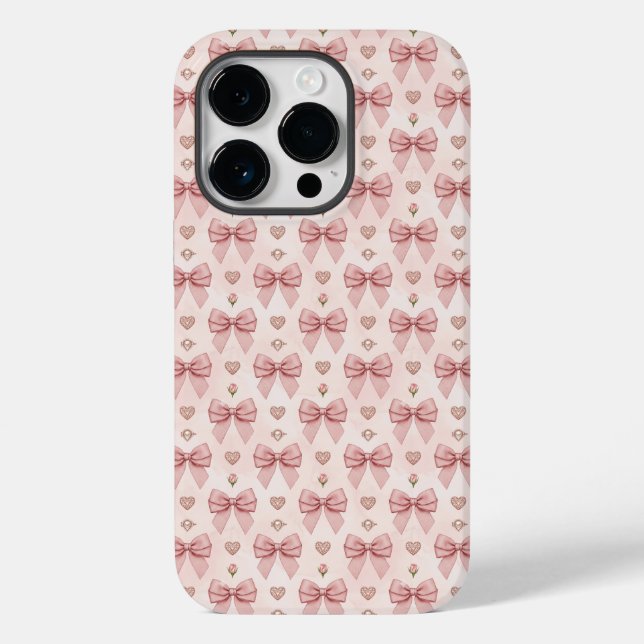 Coques Case-Mate iPhone Élégant Rubans Roses de Ballet Rose Gold Coquette (Verso)